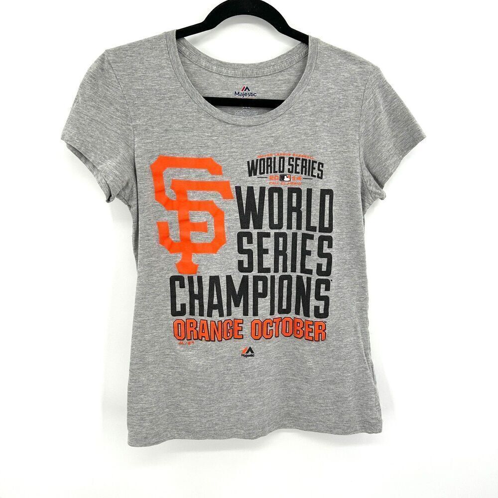 MAJESTIC MLB San Francisco Giants Baseball 2014 World Series Champ T-Shirt Small